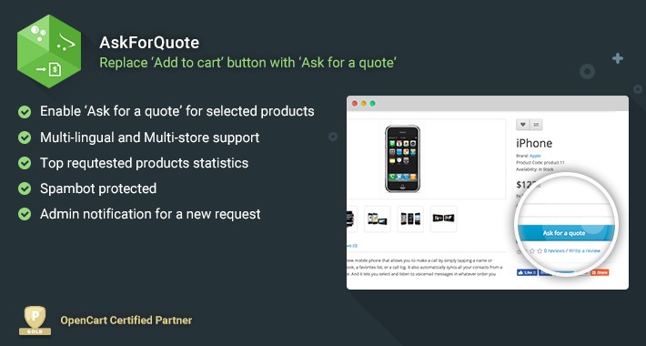 Ask For Quote - Replace Add to cart with Ask for a quote