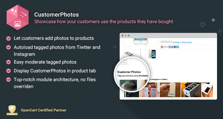 Customer Photos - Users add photos of products bought from you